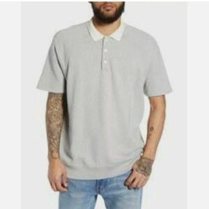 The Rail Mens Heather Grey French Terry Short Sleeve Polo Shirt XXL RN58665
